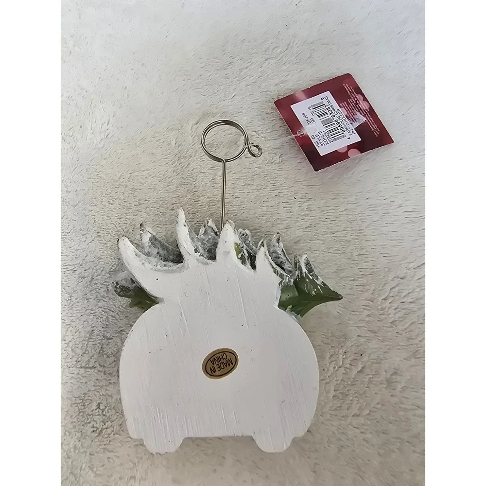 St. Nicholas Square Farmhouse Christmas Red Camper Photo Note Clip Holder New